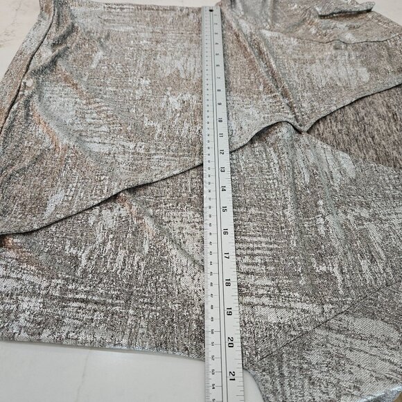 Anthropologie Carys Dolman Top Size Large Metallic Gold Silver Wrap - Picture 14 of 14